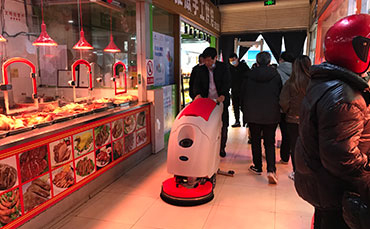 鋰電池手推式洗地機(jī)，農(nóng)貿(mào)菜市場(chǎng)專用